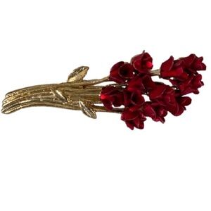 VINTAGE DM97 Brooch Red Rose Boutique OS